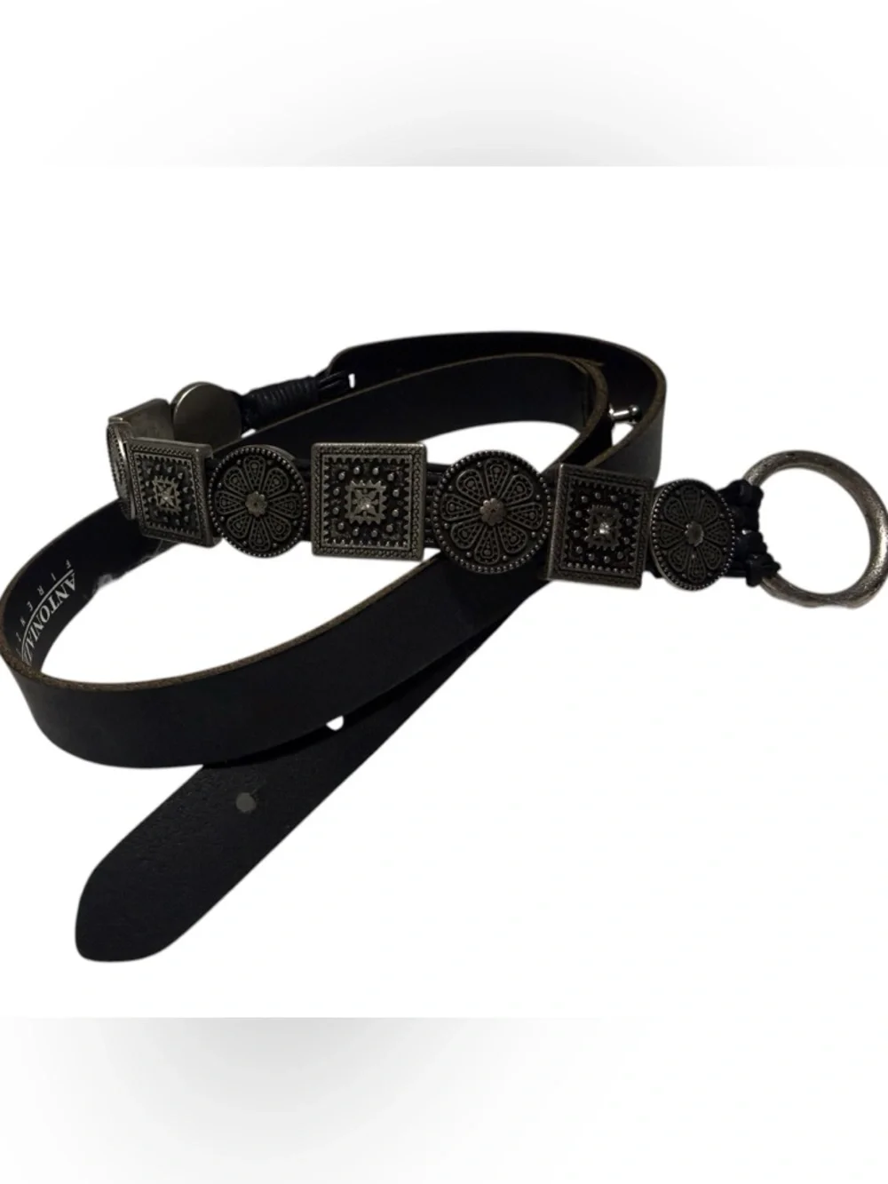 Lorena Antoniazzi Firebze Western-Inspired Concho Studded Leather Belt - Picture 2 of 7